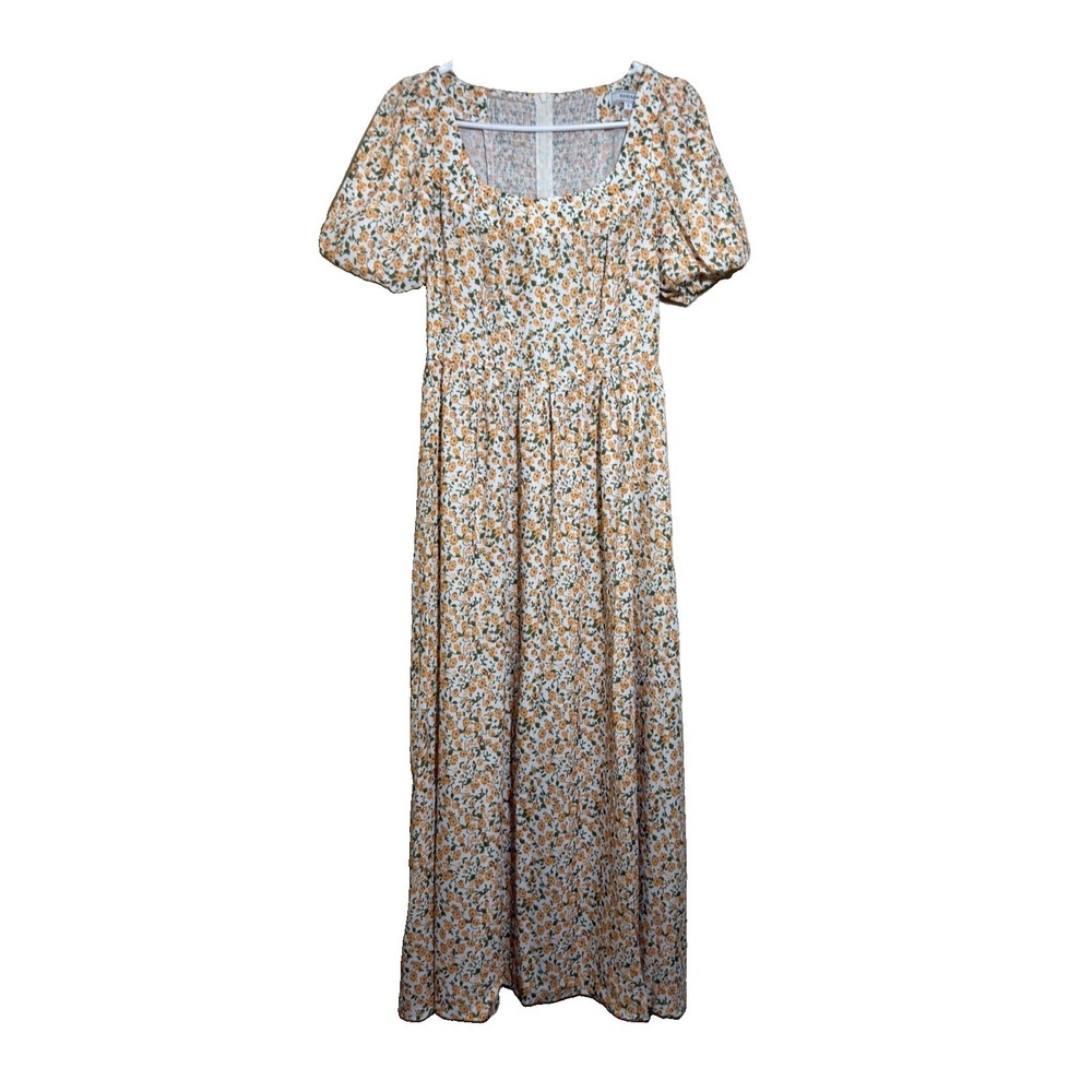 New With Tags Rihoas Floral Romantic Cottagecore Puffed Sleeve Dress Size S